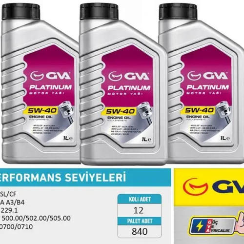 MOTOR YAĞI 5W40 1 LT PLATINUM TAM SENTETİK API SL/CF