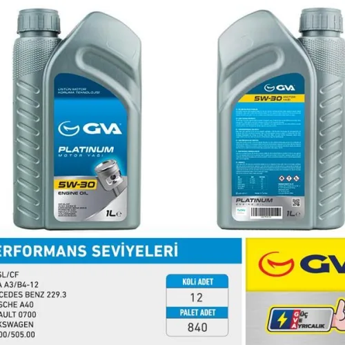 MOTOR YAĞI 5W30 1 LT PLATINUM TAM SENTETİK API SL/CF