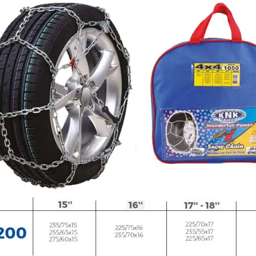 PATİNAJ ZİNCİRİ 4x4 JEEP - MİNİBÜS VE HAFİF TİC.ARAÇ ZİNCİR EBATLARI İÇİN RESİME BAKINIZ