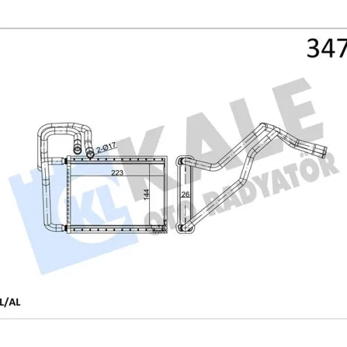 KALORİFER RADYATÖRÜ KIA CERATO 1.5L D4FA CRDİ 05-06 1.6L G4ED benzinli 04-09 2.0L D4EA dizel 04-06 - ALEMİNYUM